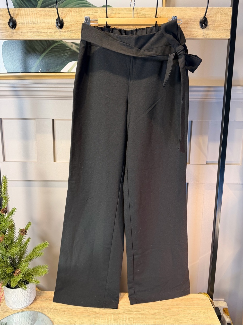 JULES & LEOPOLD Pull On Wide Leg Drawstring Elastic Waist Black Pants Size: XS